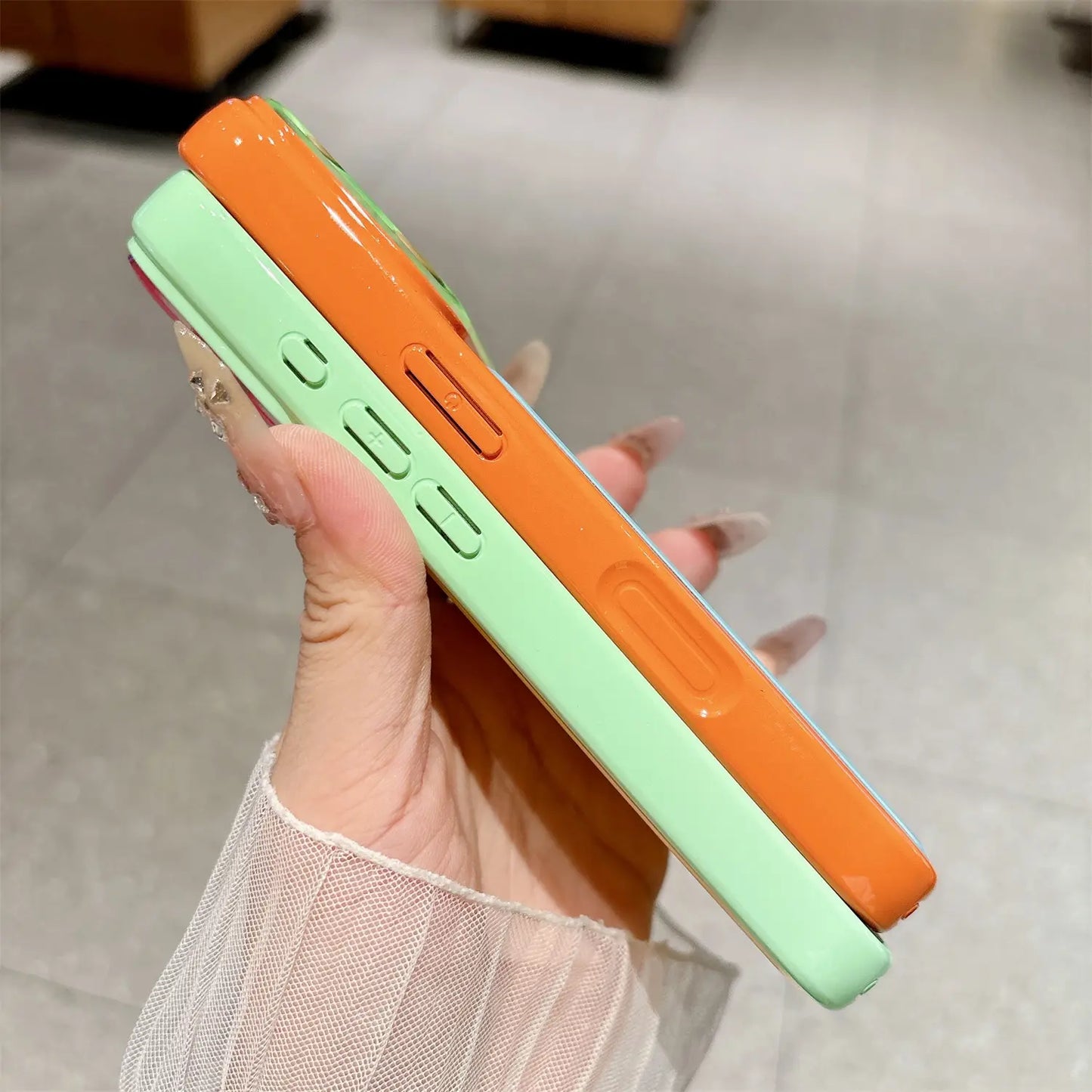 Vibrant Candy Contrast Color Phone Case for iPhone 17 Pro Max, 16, 15, 14 - Full Lens Protection with Shockproof TPU+PC Acrylic Design