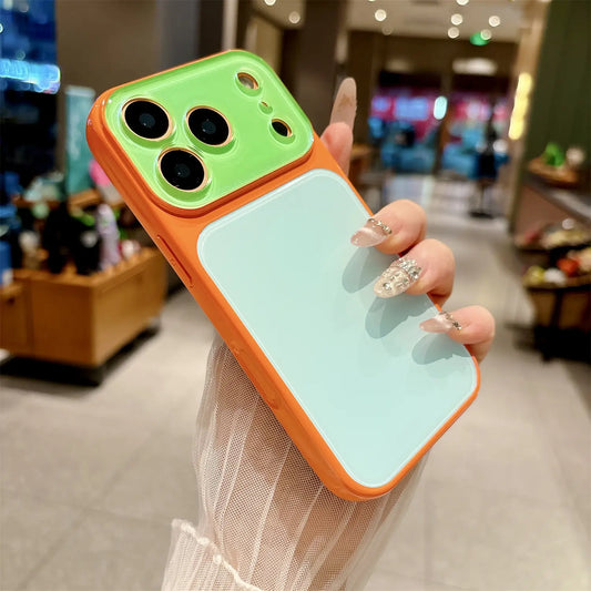 Vibrant Candy Contrast Color Phone Case for iPhone 17 Pro Max, 16, 15, 14 - Full Lens Protection with Shockproof TPU+PC Acrylic Design