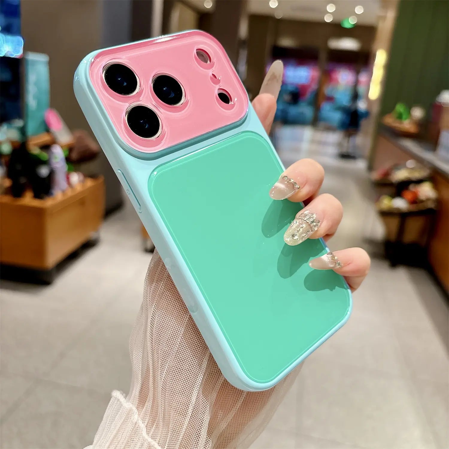 Vibrant Candy Contrast Color Phone Case for iPhone 17 Pro Max, 16, 15, 14 - Full Lens Protection with Shockproof TPU+PC Acrylic Design