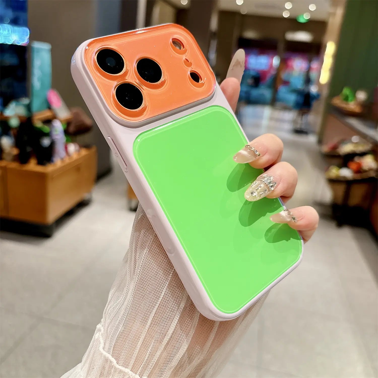 Vibrant Candy Contrast Color Phone Case for iPhone 17 Pro Max, 16, 15, 14 - Full Lens Protection with Shockproof TPU+PC Acrylic Design