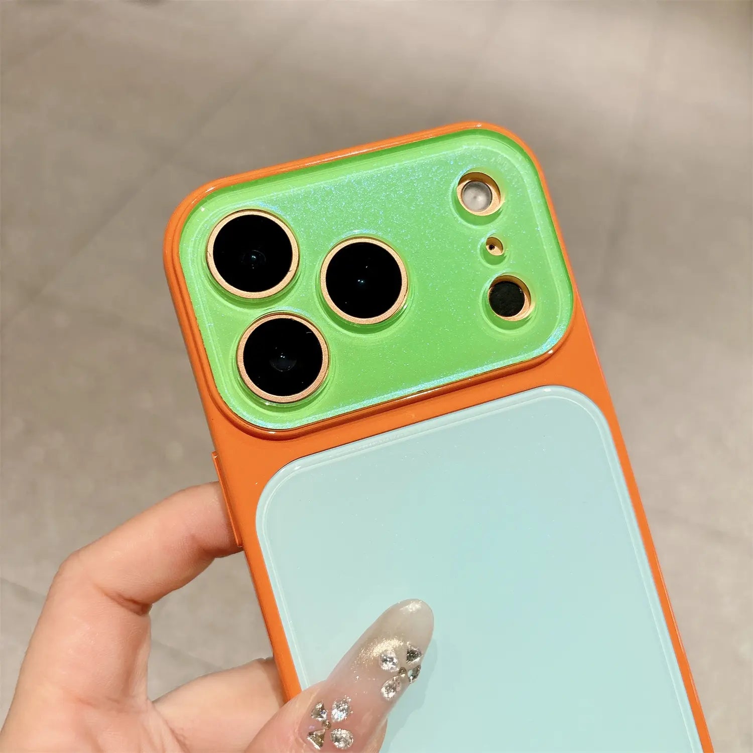 Vibrant Candy Contrast Color Phone Case for iPhone 17 Pro Max, 16, 15, 14 - Full Lens Protection with Shockproof TPU+PC Acrylic Design