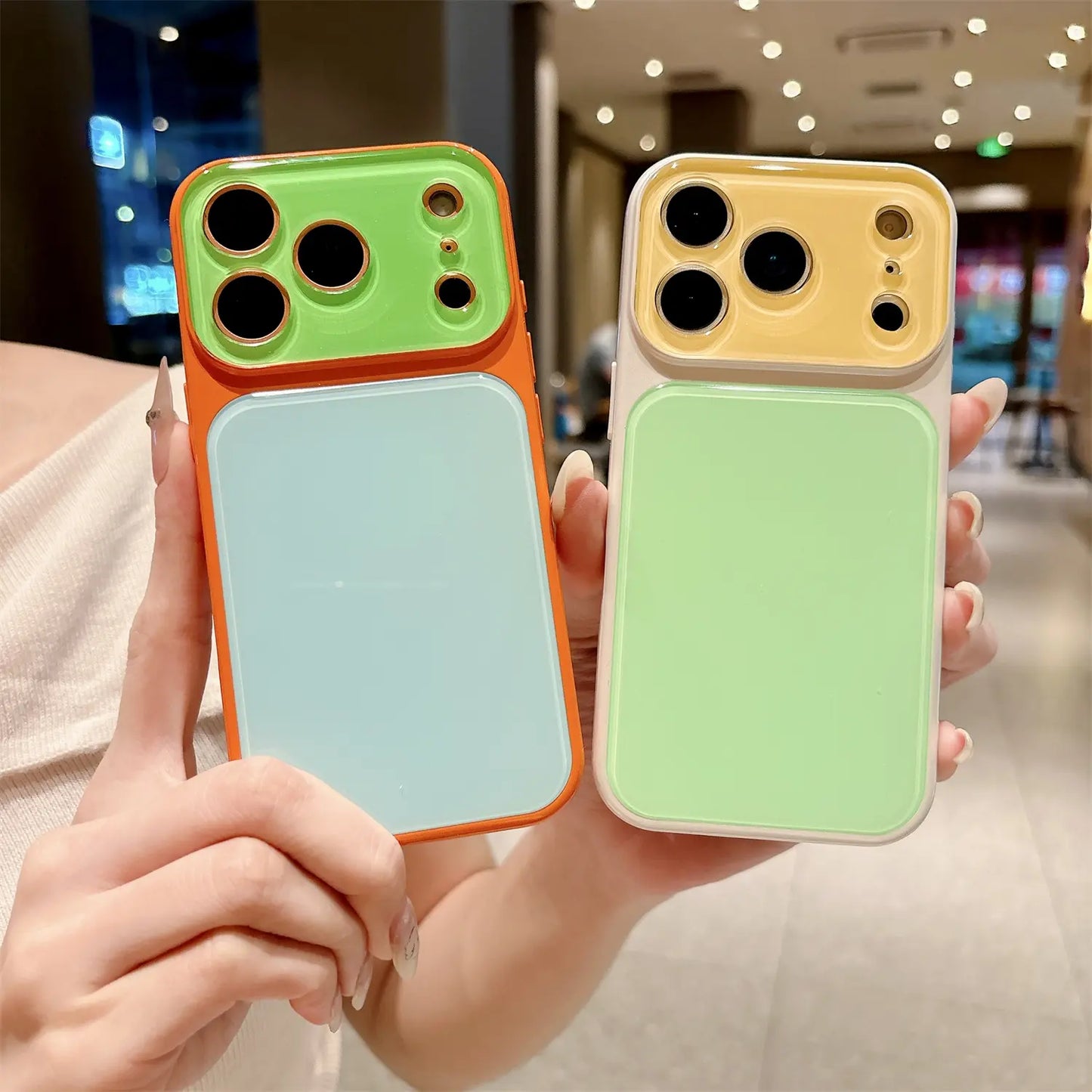 Vibrant Candy Contrast Color Phone Case for iPhone 17 Pro Max, 16, 15, 14 - Full Lens Protection with Shockproof TPU+PC Acrylic Design