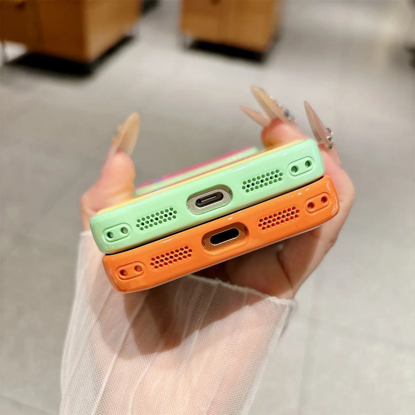 Vibrant Candy Contrast Color Phone Case for iPhone 17 Pro Max, 16, 15, 14 - Full Lens Protection with Shockproof TPU+PC Acrylic Design
